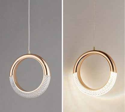 Modern LED Pendant Lights Wall Lamps Ceiling Lamps Acrylic+Alloy Ring/Moon Lamps Indoor Lighting Lustre Home Decor Accessories