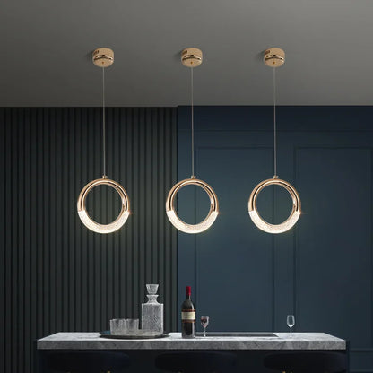 Modern LED Pendant Lights Wall Lamps Ceiling Lamps Acrylic+Alloy Ring/Moon Lamps Indoor Lighting Lustre Home Decor Accessories