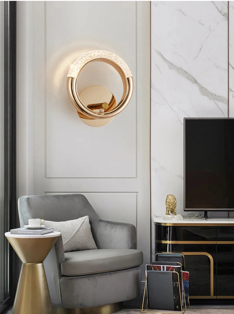 Modern LED Pendant Lights Wall Lamps Ceiling Lamps Acrylic+Alloy Ring/Moon Lamps Indoor Lighting Lustre Home Decor Accessories