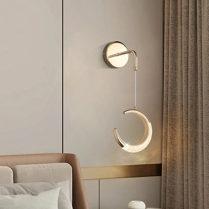 Modern LED Pendant Lights Wall Lamps Ceiling Lamps Acrylic+Alloy Ring/Moon Lamps Indoor Lighting Lustre Home Decor Accessories