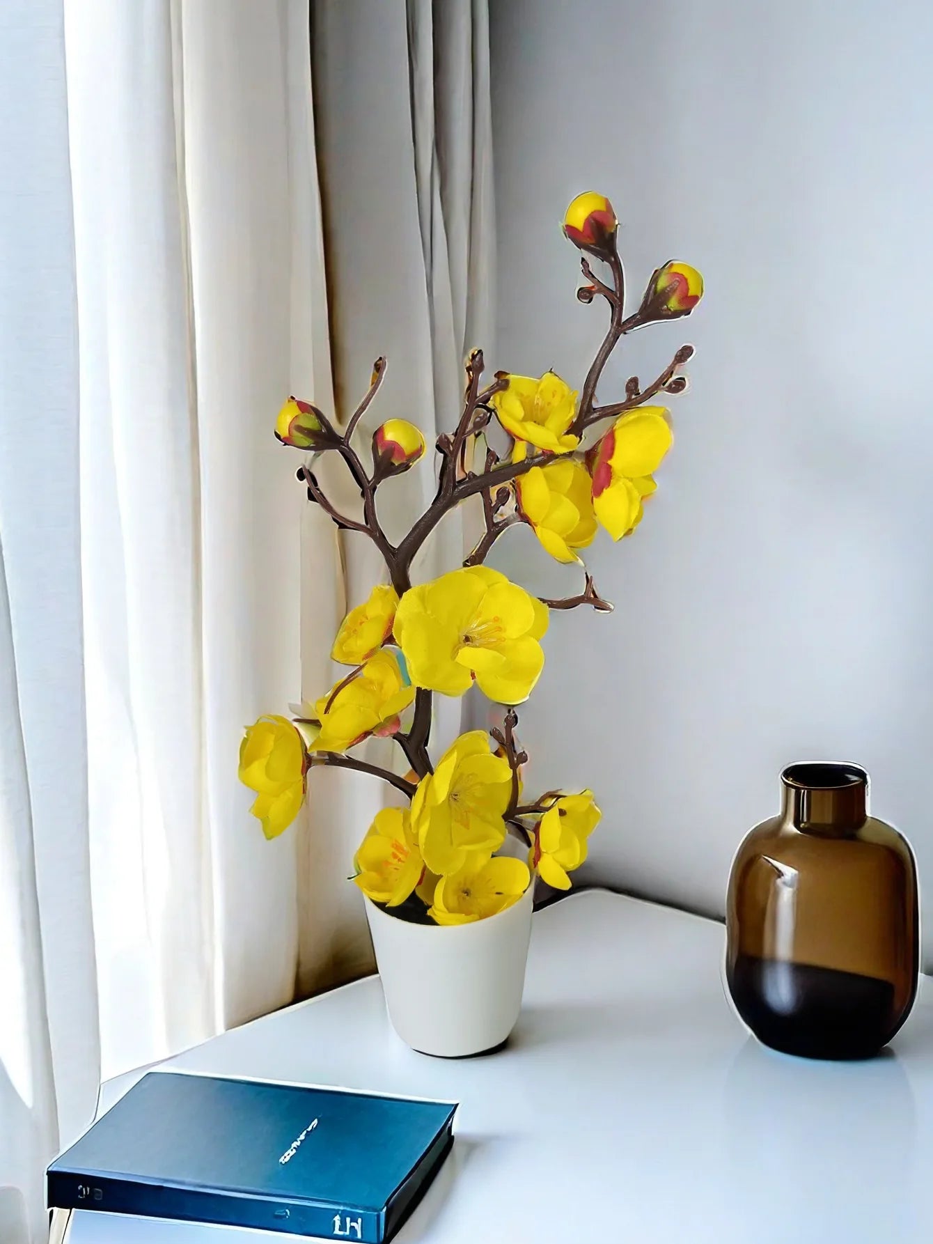 30 cm Artificial Plants Bonsai Small Tree Simulation Pot Plants Fake Flowers Table Potted Ornaments Home Decoration Hotel Garden