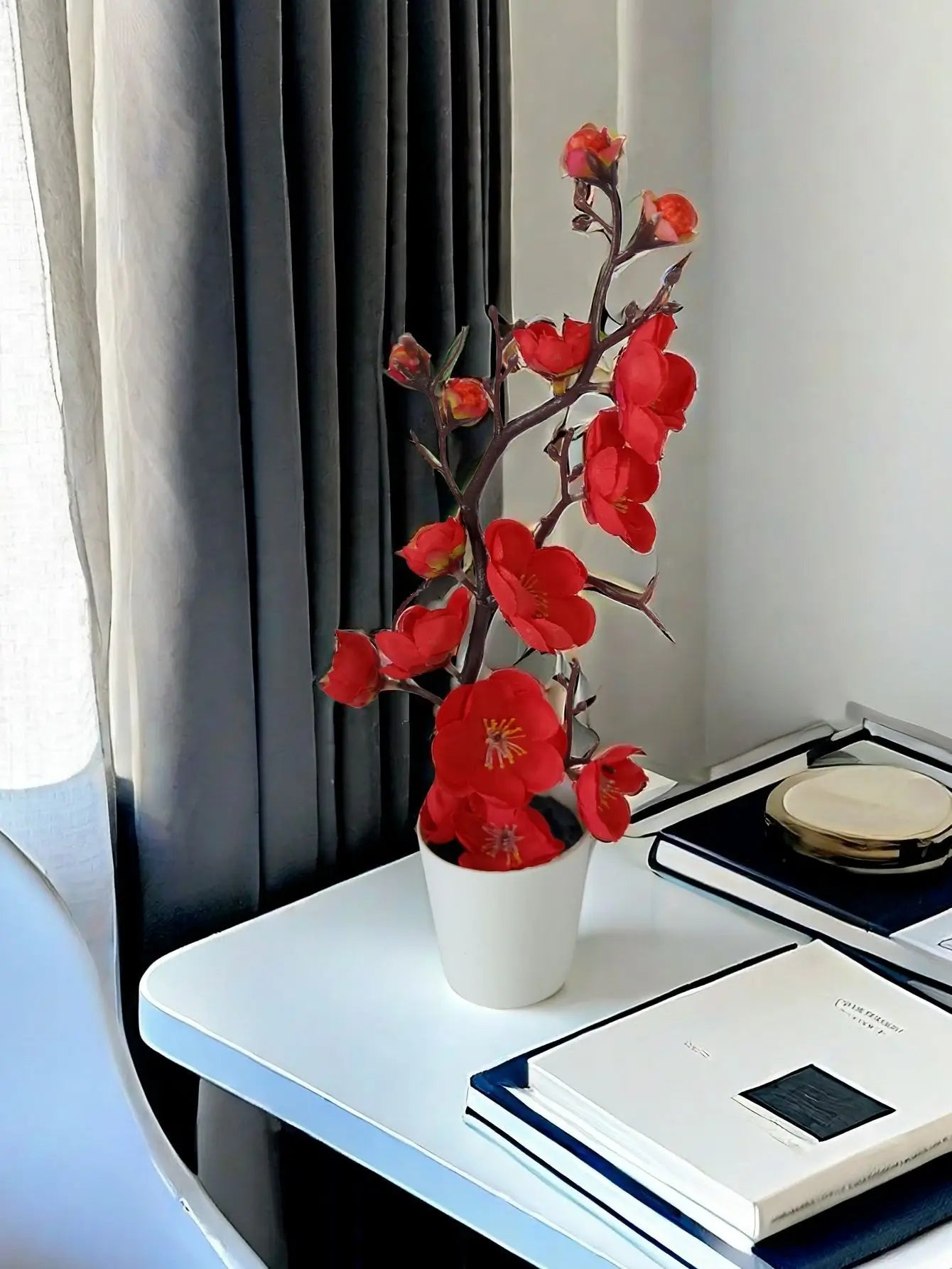 30 cm Artificial Plants Bonsai Small Tree Simulation Pot Plants Fake Flowers Table Potted Ornaments Home Decoration Hotel Garden