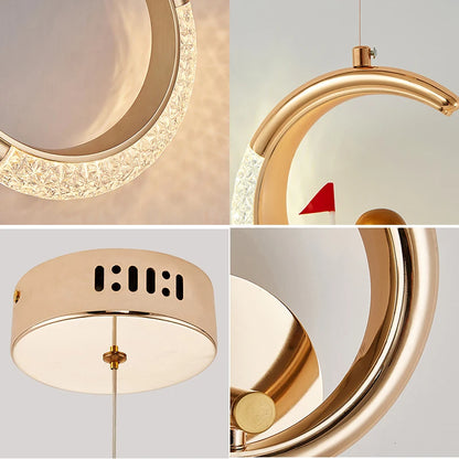 Modern LED Pendant Lights Wall Lamps Ceiling Lamps Acrylic+Alloy Ring/Moon Lamps Indoor Lighting Lustre Home Decor Accessories