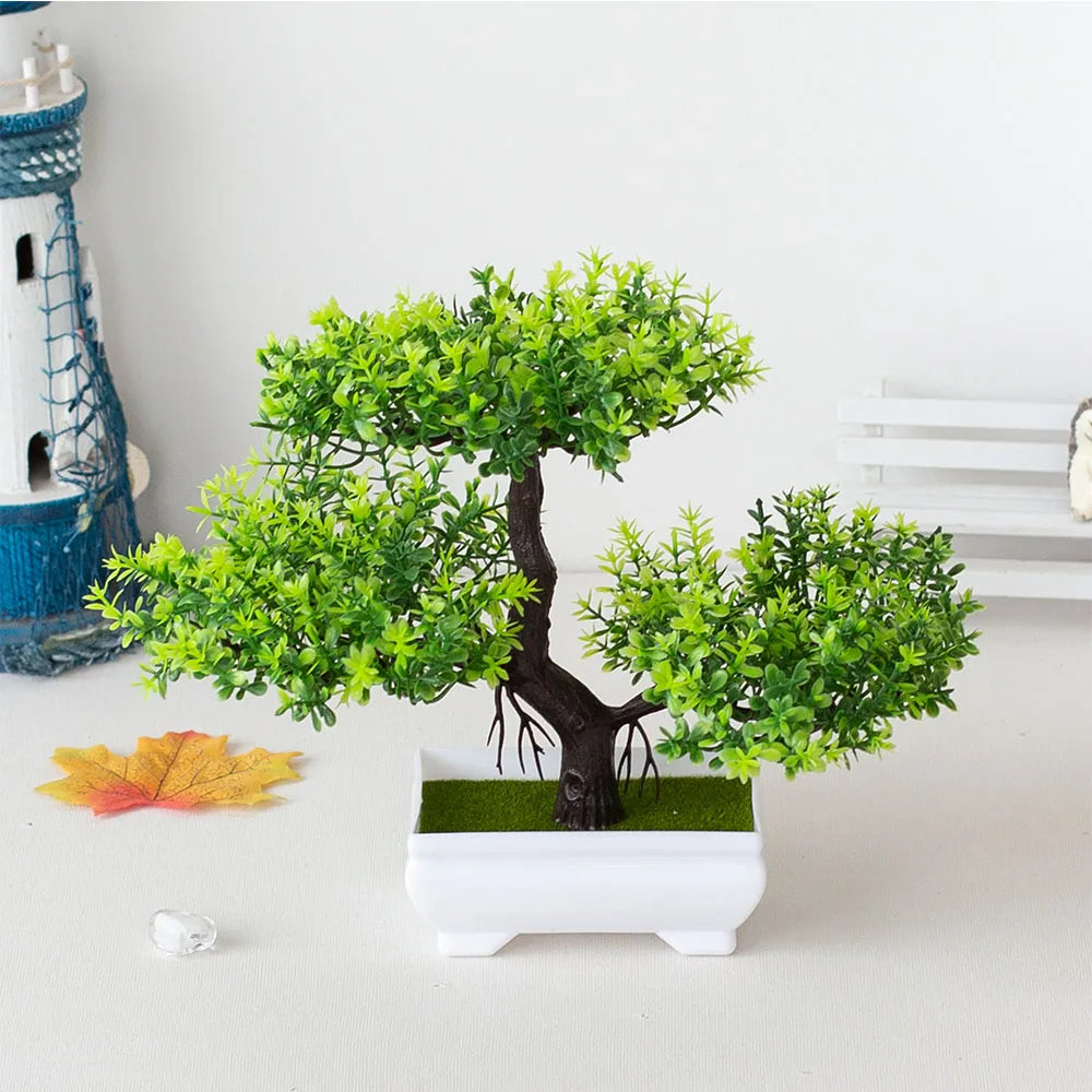 Artificial Plants Decoration Potted Bonsai Small Tree Pot Fake Plant Potted zen garden Ornaments Table Home Room Decoration