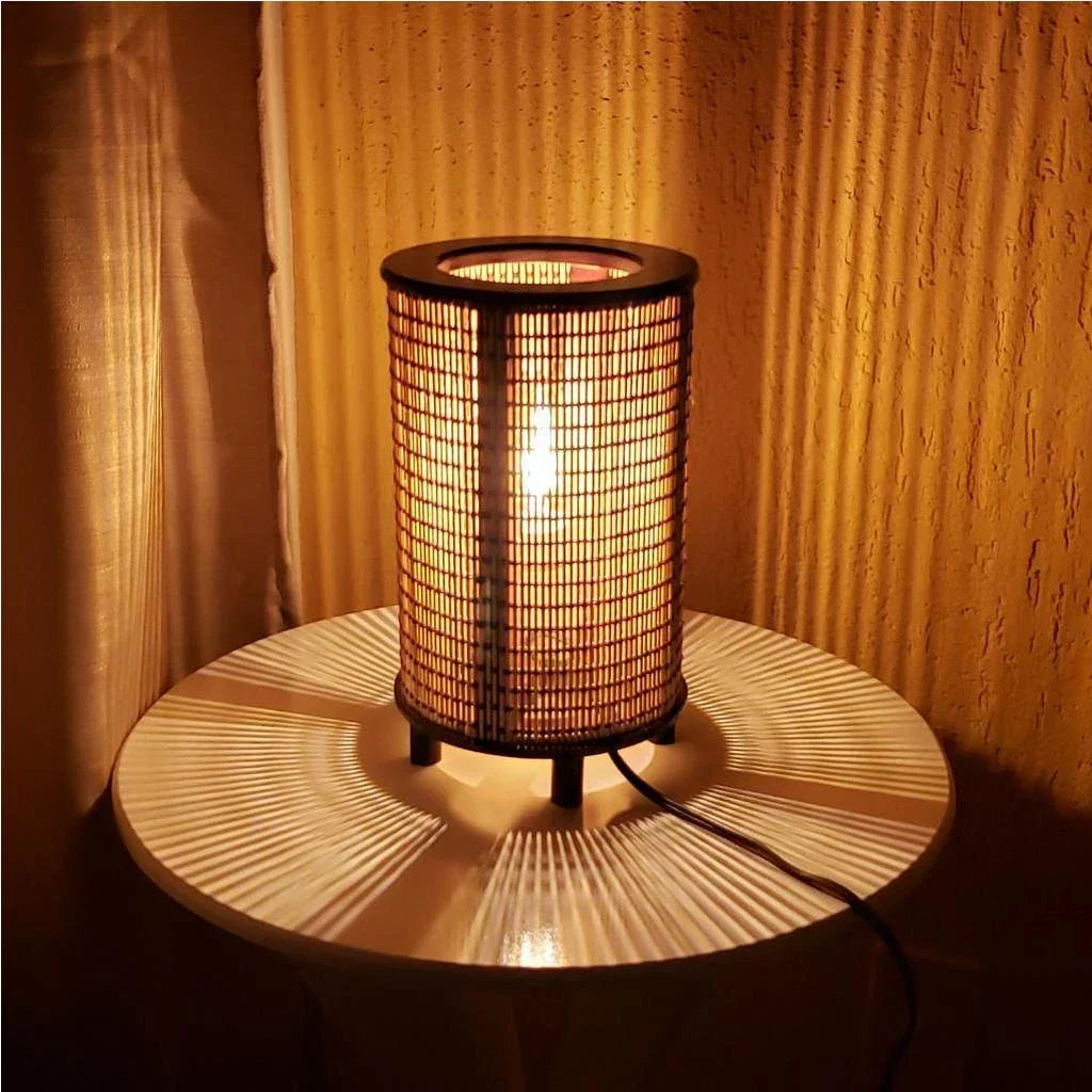 Pair of Japanese Bamboo Lamps